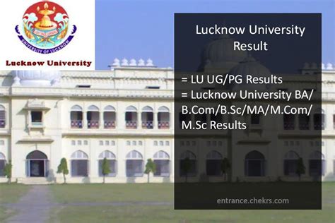 Lucknow University Result 2020 - UG/ PG Results Announced