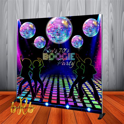 Disco Party Backdrop - 70's Old School Step & Repeat - Designed, Print – Banners by Roz