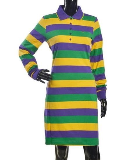 Womens Large Classic Mardi Gras Dress with Pockets Purple Green Gold