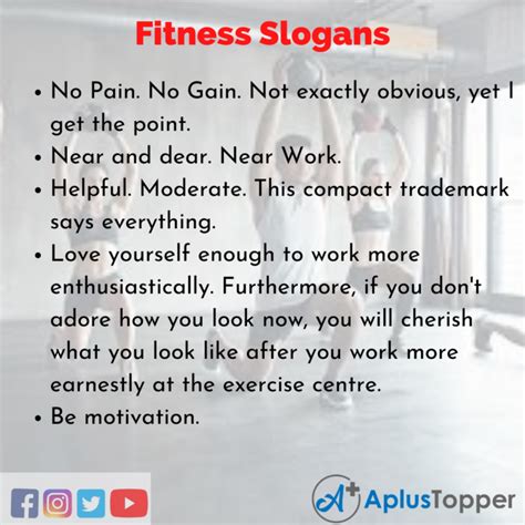 Fitness Slogans | Unique and Catchy Slogans on Fitness in English - A Plus Topper