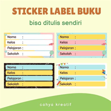 Jual Stiker Label Buku Anak Murah | Buku Pelajaran Anak | Buku Tulis ...