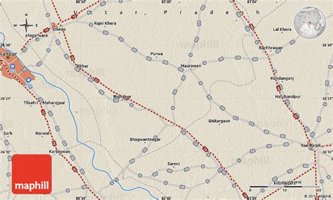 Shaded Relief Map of Rāe Bareli