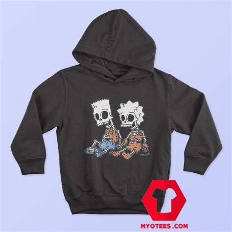 Funny The Simpsons Bart & Lisa Skeletons Hoodie | myotees.com