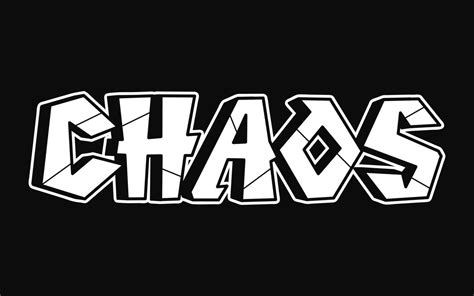 Chaos word graffiti style letters.Vector hand drawn doodle cartoon logo illustration.Funny cool ...