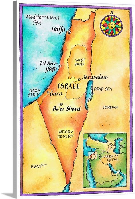 Map of Israel Wall Art, Canvas Prints, Framed Prints, Wall Peels ...