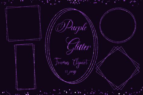 Purple Glitter Frames Clipart Graphic by PinkPearly · Creative Fabrica