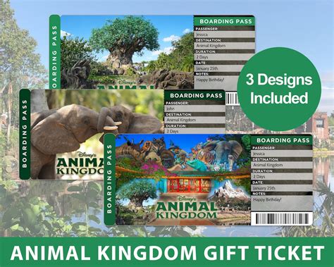 Animal Kingdom Surprise Trip Reveal Tickets Surprise Disney | Etsy