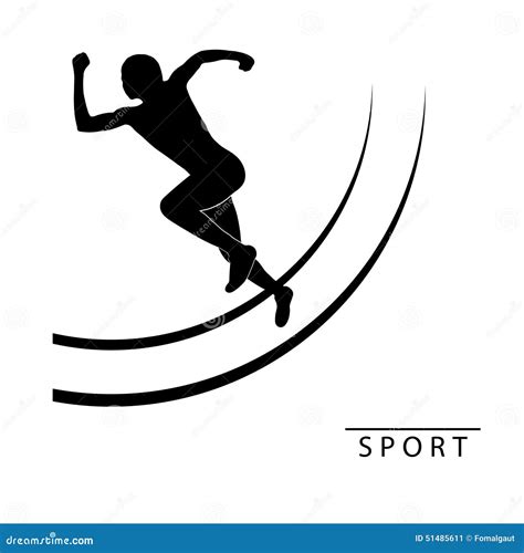 Silhouette Of An Athlete Running. Logo. Vector Illustration Stock ...