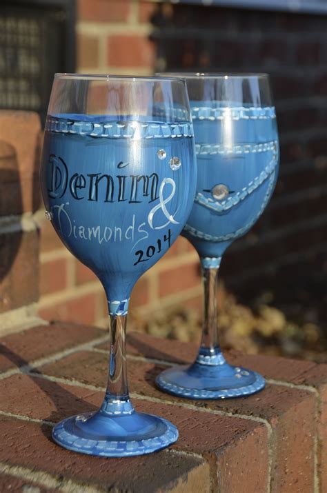 Denim & Diamonds Gala Wine glass creation https://www.facebook.com ...