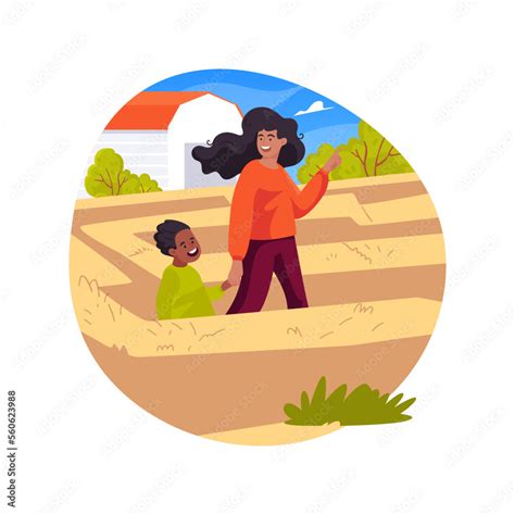 Straw bale maze isolated cartoon vector illustration. Stock Vector | Adobe Stock