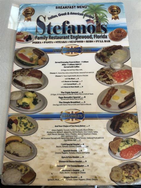 Menu at Stefano's Family Restaurant, Englewood