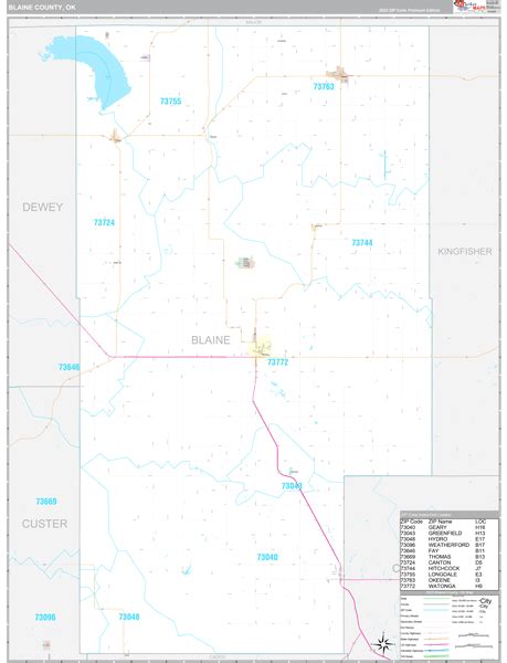 Blaine County, OK Wall Map Premium Style by MarketMAPS - MapSales