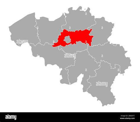 Map of Flemish Brabant in Belgium Stock Photo - Alamy