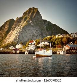 Lofoten Islands Fishing Villages Norway Norwegian Stock Photo ...