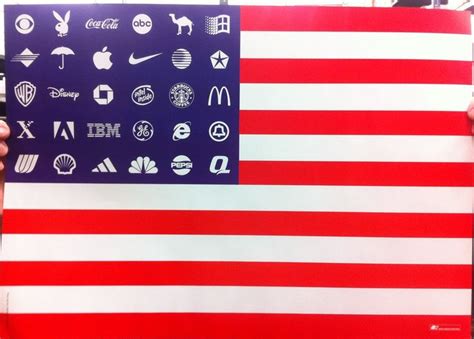 Poster - US Flag with Corporate Logos | Corporate logo, Flag, Logos