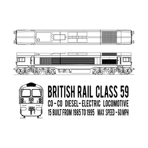 British Rail Class 59 Locomotive Blueprint Diagram Gift - British Rail Class 59 Blueprints ...