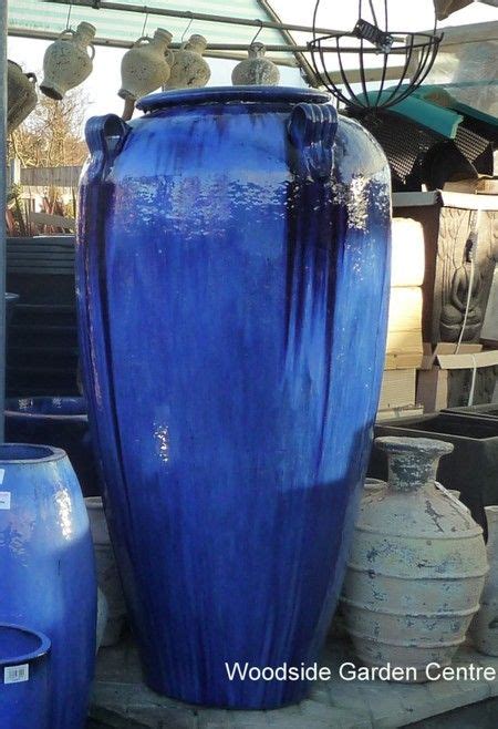 Extra Large Glazed Tall Blue Temple Jar Vase | Woodside Garden Centre | Pots to Inspire | Large ...