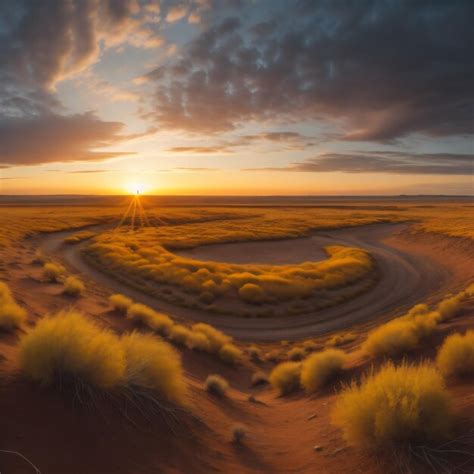 Premium Photo | A desert landscape with a sunset and a desert landscape.