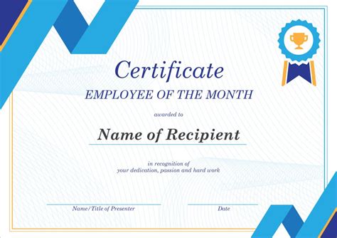 50 Free Creative Blank Certificate Templates In Psd with Best Employee Award Certificat… | Blank ...