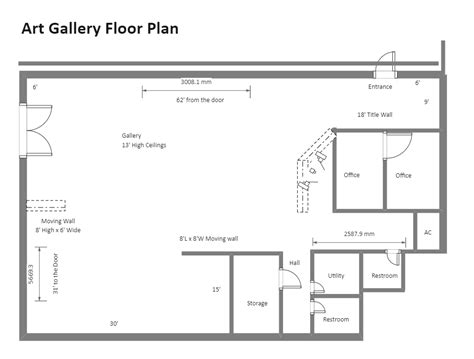 Art Gallery Floor Plan | EdrawMax Template