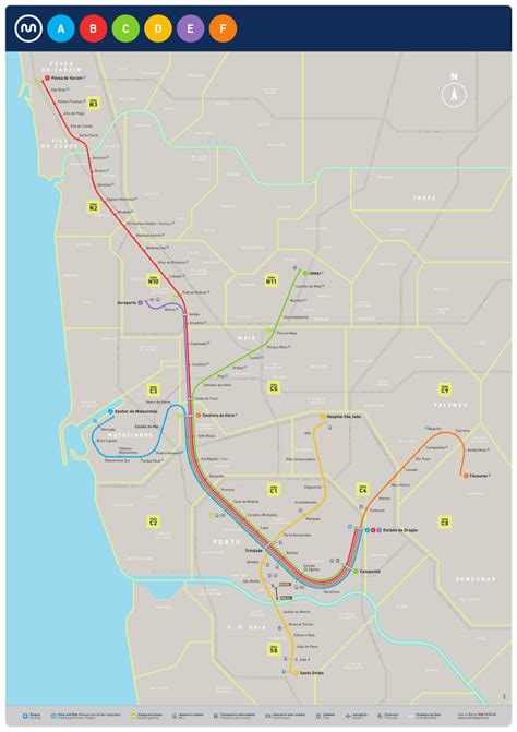 Metro do Porto : Mapa do metrô de Porto , Portugal