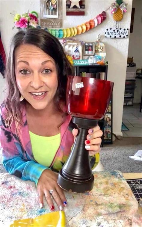 Thrift Store Chunky Candlestick Makeover - Manda Panda Projects