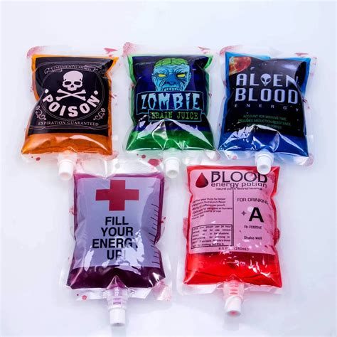 Blood Bag Skulls Vampire Drink Bags Halloween Decoration Props Cosplay ...