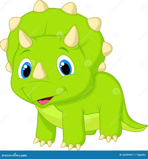 Cute Baby Triceratops Cartoon Stock Vector - Illustration of dino, happy: 36399427