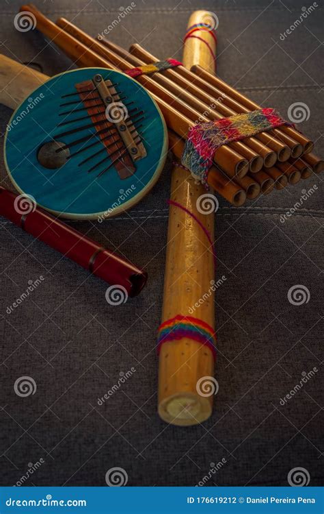 Peruvian Instruments Handmade in Peru on a Sofa. Concept of Traditional ...