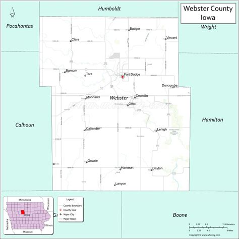 Webster County, Iowa Map