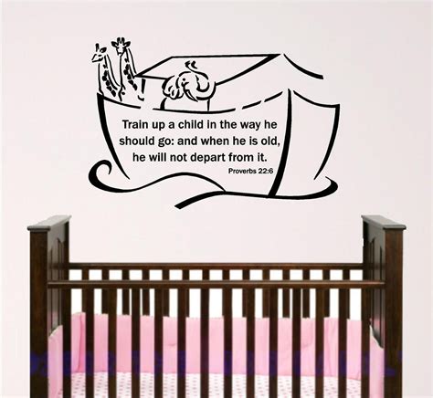 Nursery Bible Verse Wall Art Noah's Ark Baby Room Wall - Etsy