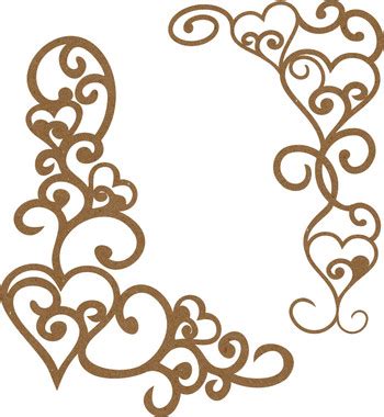 Heart Swirl Border - 2 Pack Chipboard Embellishment - Want2Scrap