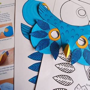 Owl Mask Printable Mask Paper Craft Kit Kid's Activity - Etsy