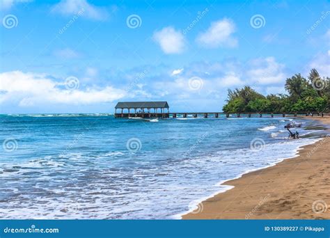 View of Hanalei Bay in Kauai, Hawaii Stock Image - Image of mountain ...