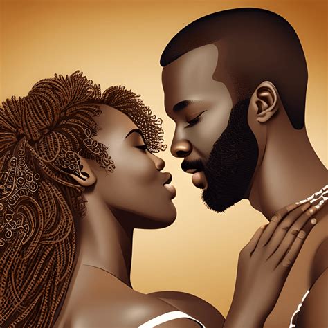 Beautiful Brown Skin Couple Embracing · Creative Fabrica