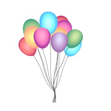 Balloons Clipart Happy Birthday Colored Balloons Cartoon Vector, Balloons, Clipart, Cartoon PNG ...
