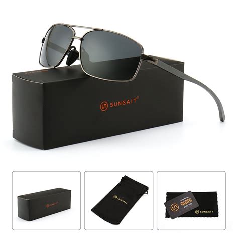 SUNGAIT Ultra Lightweight Rectangular Polarized Sunglasses UV400 Protection - BSA Soar