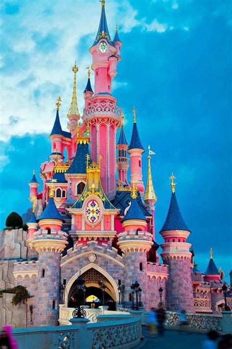 The Disney Castle goes pink.