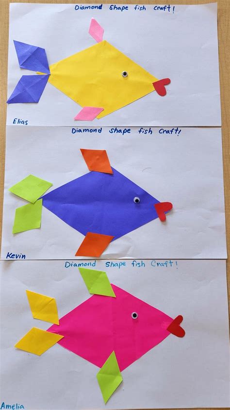 Diamond Shape Craft ! | Shape activities preschool, Shapes preschool crafts, Fish crafts preschool