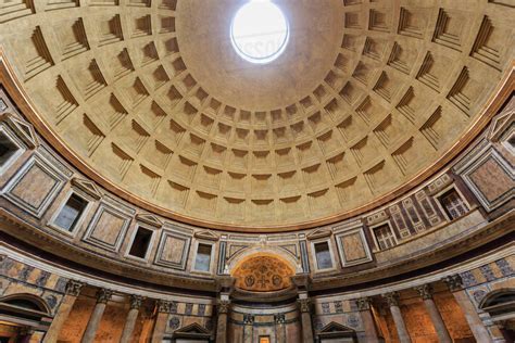 Pantheon interior concrete dome, Roman Temple, now church, Historic Centre, Rome, UNESCO World ...