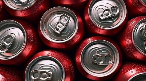 Premium AI Image | Background of soda cans made of metal the vantage point