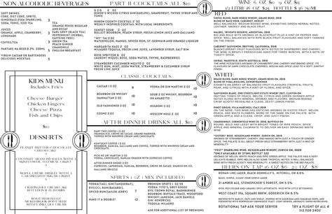 Our Menus | Part II Bistro