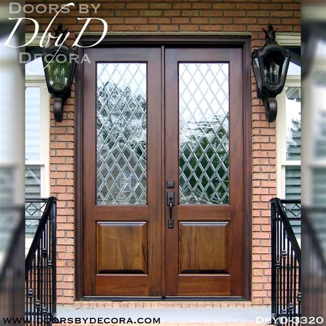 Custom Rustic Double Doors With Glass Wood Entry - Doors by Decora