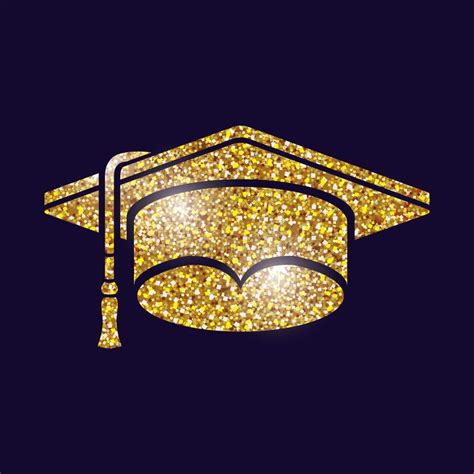 Gold Graduation cap design stock vector. Illustration of university - 77395226