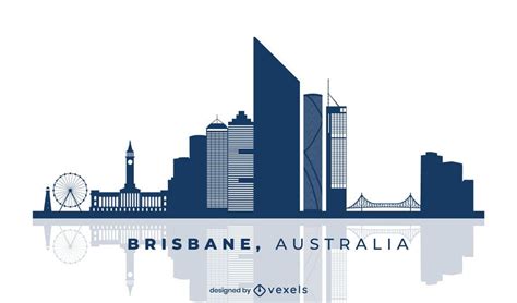 Brisbane Australia Skyline Design - Vector Download