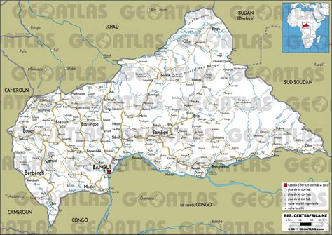 Carte de la Centrafrique - Plusieurs cartes du pays en Afrique