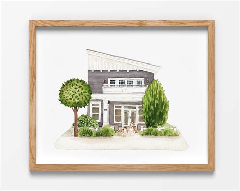 Custom Watercolor Home Illustration House Illustration Card - Etsy