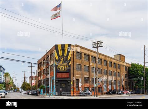 Los Angeles, JUL 24, 2021 - Exterior view of the Angel City Brewery ...