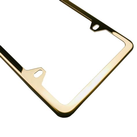 Fit Chevy Laser Etching Stainless Steel Polish Gold Slim License Frame w/Cap | eBay