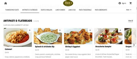 Brio Italian Grille Menu With Prices [Updated July 2024] - TheFoodXP